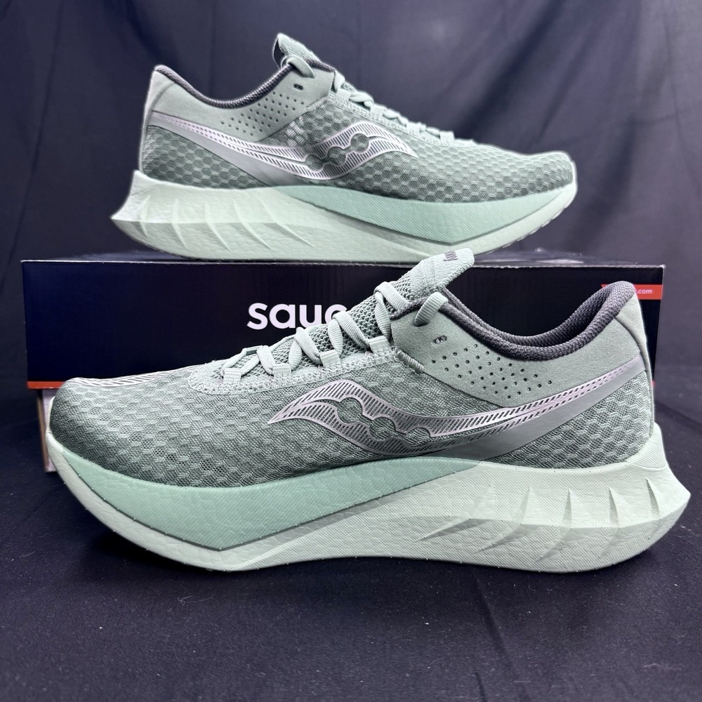 Size 10 Saucony Endorphin Pro 4 Mens Running Shoes Sneaker Iceberg Carbon Green